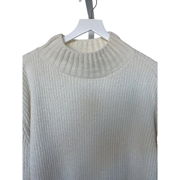 Cynthia Rowley Ivory Oversized Mock Neck Sweater - Picture 2 of 4